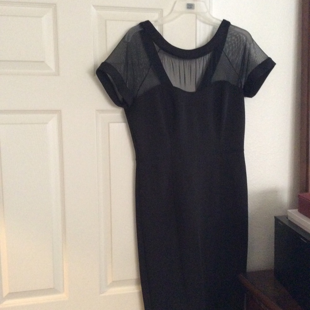 Cute lil black dress with sheer top